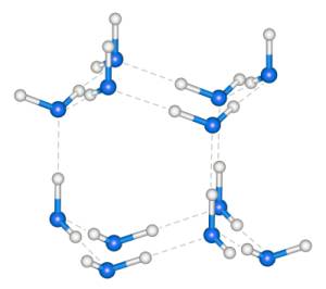 Water hexamer forms a specific geometric pattern