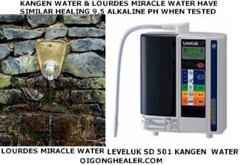 Kangen Water and Lourdes Miracle water have similar healing 9.5 alkaline pH when tested